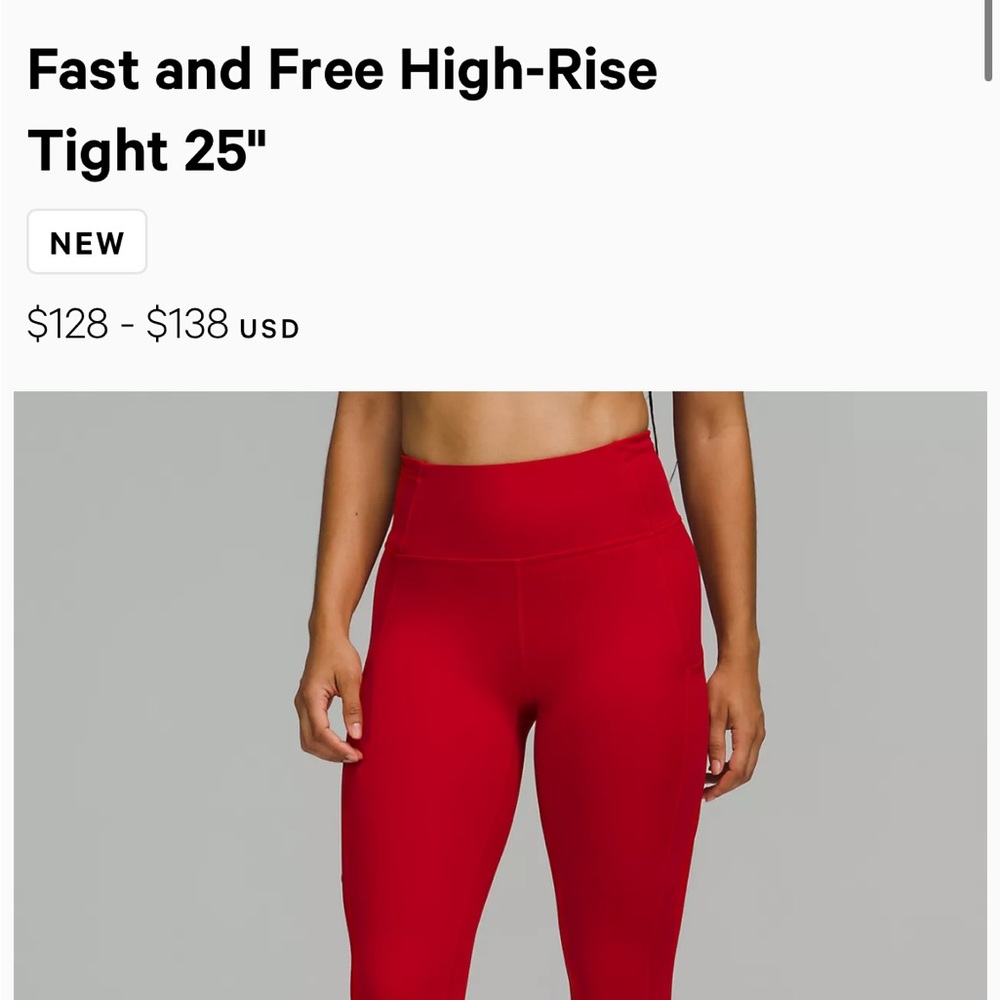 Lululemon fast & free size 4) ruby red